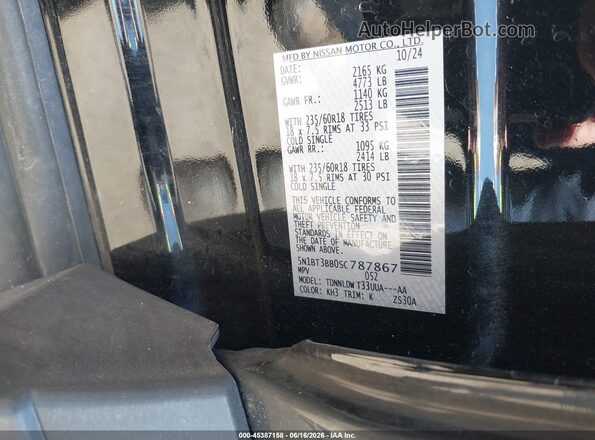 5N1BT3BB0SC787867 2025 NISSAN ROGUE Black Widok komory silnika