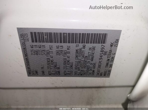 5N1BT3BB1PC945897 2023 NISSAN ROGUE White Вид підкапотного простору