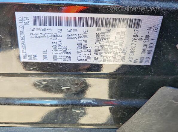 5N1BT3BB5SC776847 2025 NISSAN ROGUE Black Widok naklejki z numerem VIN