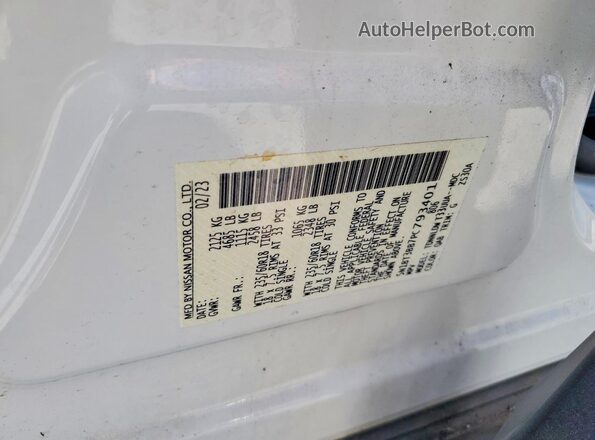5N1BT3BB7PC793401 2023 NISSAN ROGUE White Вид наклейки з VIN-кодом