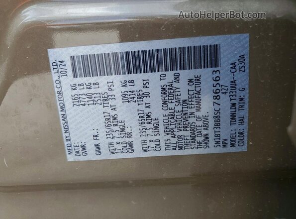 5N1BT3BB8SC786563 2025 NISSAN ROGUE Tan 