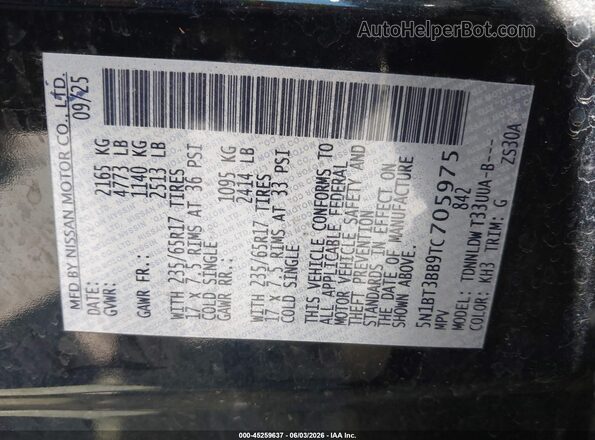 5N1BT3BB9TC705975 2026 NISSAN ROGUE Black Engine compartment view