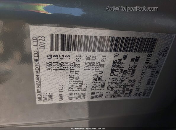 5N1BT3CA7PC912408 2023 NISSAN ROGUE Gray Widok komory silnika