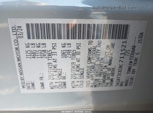 5N1BT3CB1RC711521 2024 NISSAN ROGUE Gray Engine compartment view