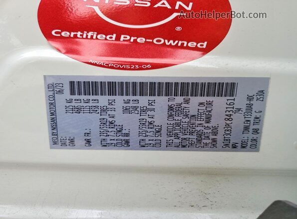 5N1BT3CB3PC843161 2023 NISSAN ROGUE White 