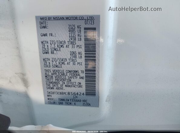 5N1BT3CB8PC856424 2023 NISSAN ROGUE White Շարժիչի բաժամունքի տեսք