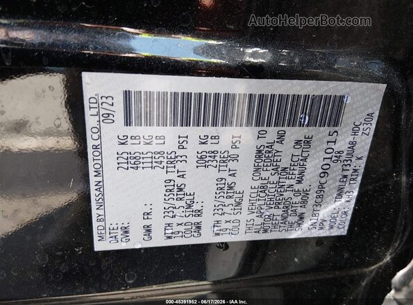5N1BT3CB9PC901015 2023 NISSAN ROGUE Black Engine compartment view