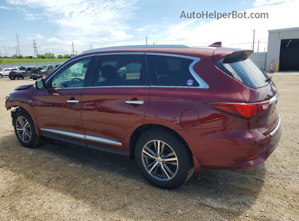 5N1DL0MM9KC514142 2019 INFINITI QX60 Maroon უკანა მარცხენა