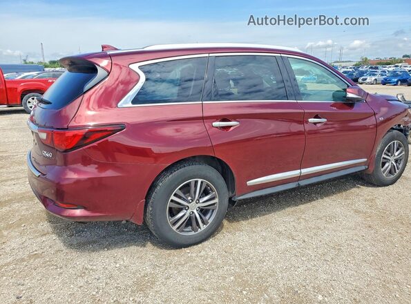 5N1DL0MM9KC514142 2019 INFINITI QX60 Maroon უკანა მარჯვენა