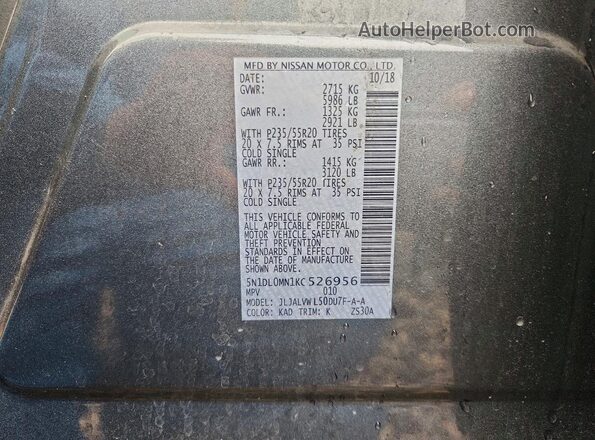 5N1DL0MN1KC526956 2019 INFINITI QX60 Silver 