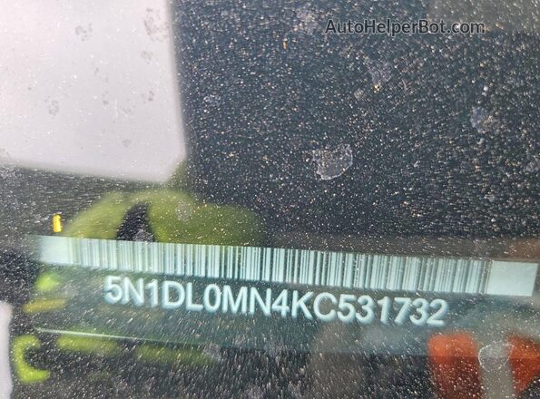5N1DL0MN4KC531732 2019 INFINITI QX60 White VIN կոդի պիտակի տեսք