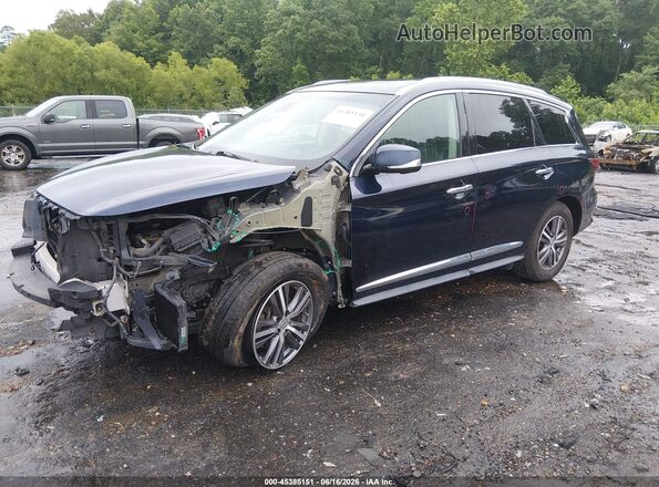 5N1DL0MN6KC516729 2019 INFINITI QX60 Dark Blue Առջևի ձախ երեք քառորդ տեսարան