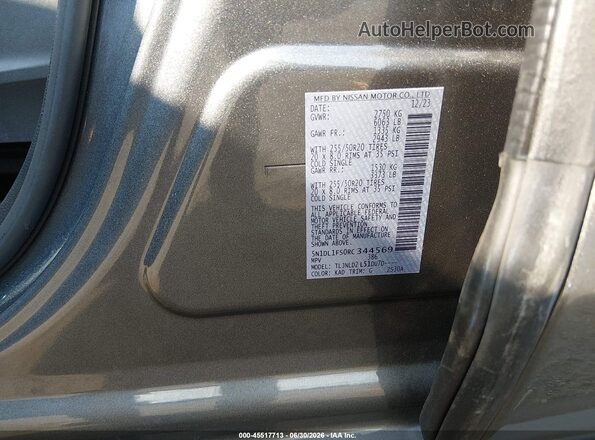 5N1DL1FS0RC344569 2024 INFINITI QX60 Gray Շարժիչի բաժամունքի տեսք