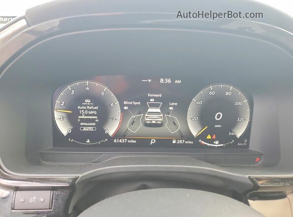 5N1DL1FS9PC360458 2023 INFINITI QX60 White Вид щитка приладів