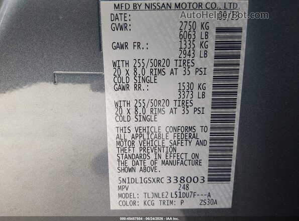 5N1DL1GSXRC338003 2024 INFINITI QX60 Blue Շարժիչի բաժամունքի տեսք
