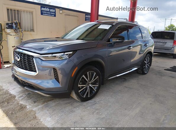 5N1DL1GSXRC338003 2024 INFINITI QX60 Blue Առջևի ձախ երեք քառորդ տեսարան