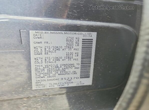 5N1DL1HU0RC352170 2024 INFINITI QX60 Blue Вид наклейки з VIN-кодом