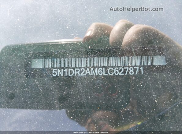 5N1DR2AM6LC627871 2020 NISSAN PATHFINDER Blue ძრავის განყოფილების ხედი