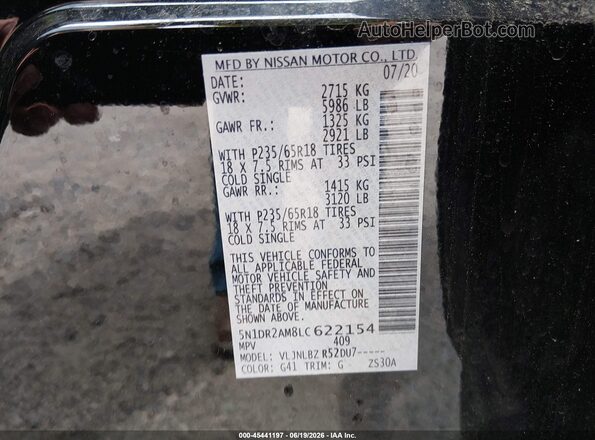 5N1DR2AM8LC622154 2020 NISSAN PATHFINDER Gray Շարժիչի բաժամունքի տեսք