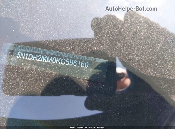 5N1DR2MM0KC596160 2019 NISSAN PATHFINDER Black 