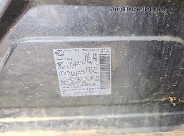 5N1DR2MM3KC638921 2019 NISSAN PATHFINDER Gray Вид підкапотного простору