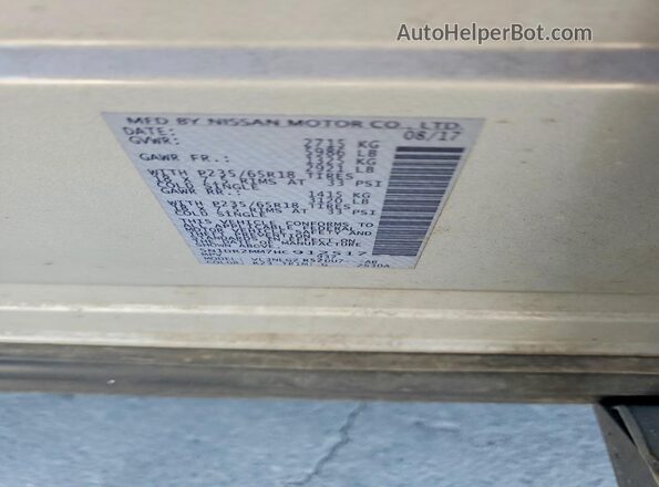 5N1DR2MM7HC912517 2017 NISSAN PATHFINDER Silver VIN կոդի պիտակի տեսք