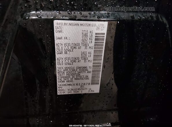 5N1DR2MMXJC612878 2018 NISSAN PATHFINDER Black Вид підкапотного простору