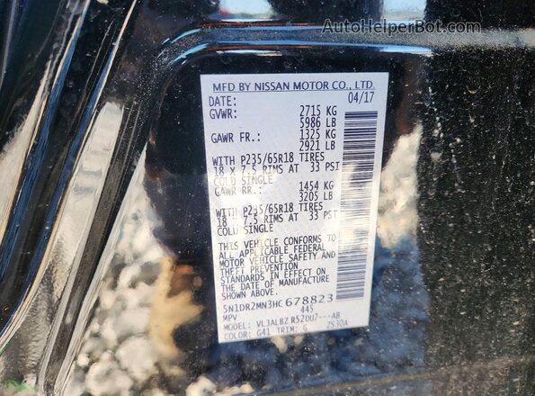 5N1DR2MN3HC678823 2017 NISSAN PATHFINDER Black Սալոնի 360 աստիճան տեսք