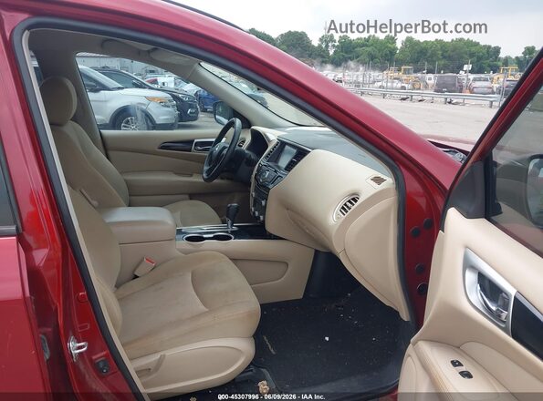 5N1DR2MN9JC665046 2018 NISSAN PATHFINDER Burgundy Вид салону спереду