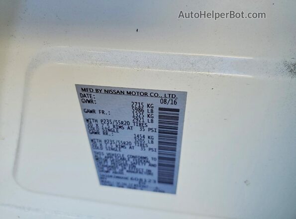 5N1DR2MNXHC608123 2017 NISSAN PATHFINDER White 