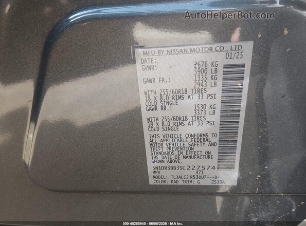 5N1DR3BB3SC227574 2025 NISSAN PATHFINDER Gray Widok komory silnika