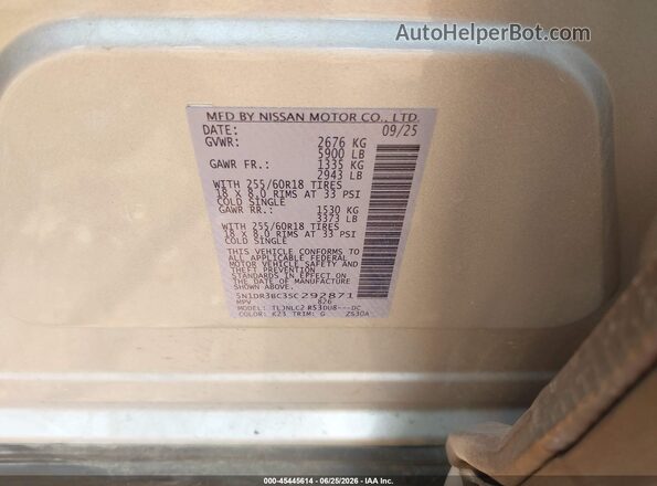 5N1DR3BC3SC292871 2025 NISSAN PATHFINDER Silver Widok komory silnika