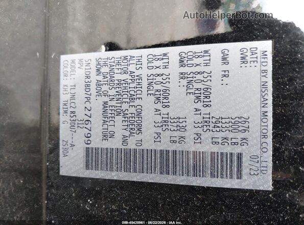 5N1DR3BD7PC276799 2023 NISSAN PATHFINDER Black Widok komory silnika
