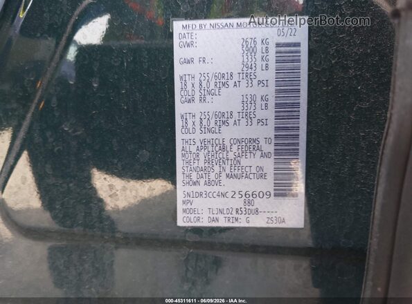 5N1DR3CC4NC256609 2022 NISSAN PATHFINDER Green Widok komory silnika