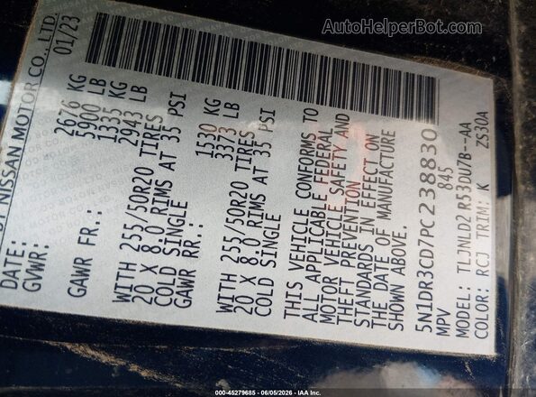 5N1DR3CD7PC238830 2023 NISSAN PATHFINDER Blue Vista del compartimento del motor