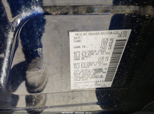 5N1DR3CDXRC303415 2024 NISSAN PATHFINDER Синий Вид подкапотного пространства