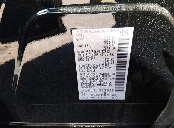 5N1DR3CT5TC213653 2026 NISSAN PATHFINDER Black Engine compartment view