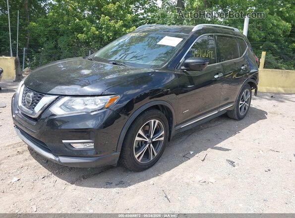 5N1ET2MT8JC809660 2018 NISSAN ROGUE HYBRID Black Vista tres cuartos delantera izquierda