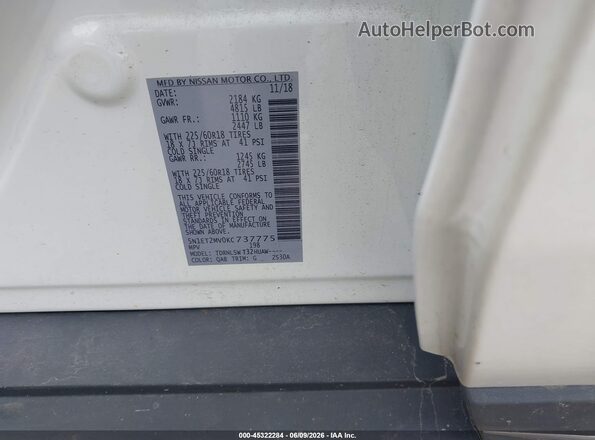5N1ET2MV0KC737775 2019 NISSAN ROGUE HYBRID Белый Вид подкапотного пространства