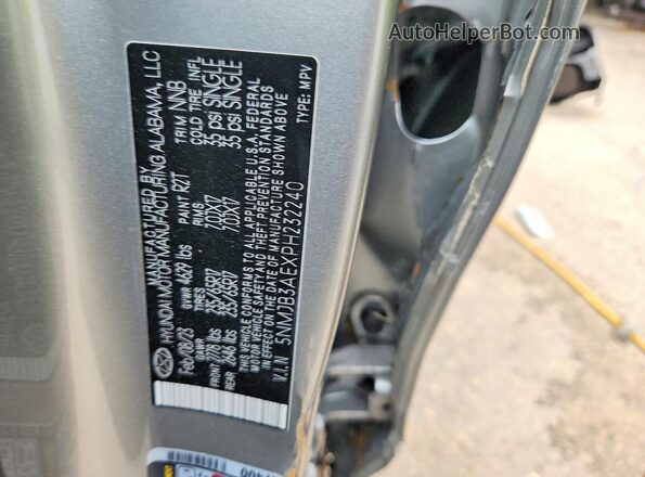 5NMJB3AEXPH232240 2023 HYUNDAI TUCSON Silver Вид наклейки з VIN-кодом