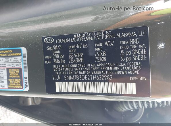 5NMJB3DE2TH622982 2026 HYUNDAI TUCSON Green Вид підкапотного простору