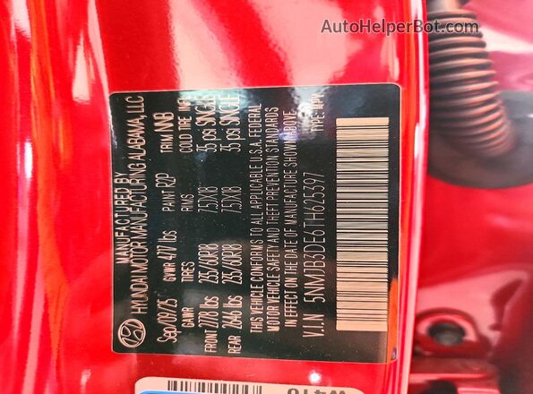 5NMJB3DE6TH625397 2026 HYUNDAI TUCSON Red 
