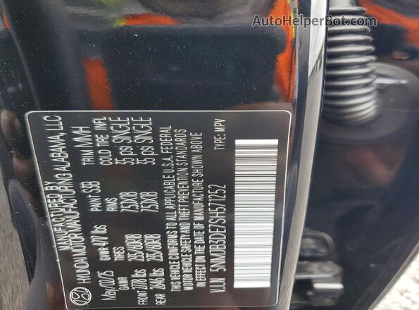 5NMJB3DE7SH571252 2025 HYUNDAI TUCSON Black Widok naklejki z numerem VIN