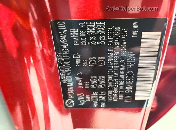5NMJB3DEXTH613947 2026 HYUNDAI TUCSON Красный 
