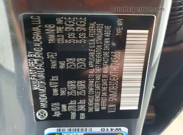 5NMJB3DEXTH724563 2026 HYUNDAI TUCSON Gray 