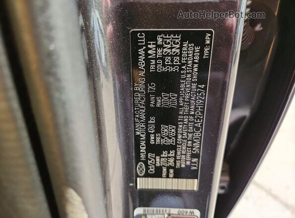 5NMJBCAE2PH192574 2023 HYUNDAI TUCSON Charcoal სალონის 360-გრადუსიანი ხედი