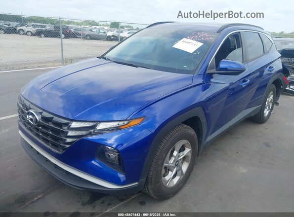 5NMJBCAE3PH219863 2023 HYUNDAI TUCSON Blue წინა მარცხენა ხედი სამი მეოთხედიდან