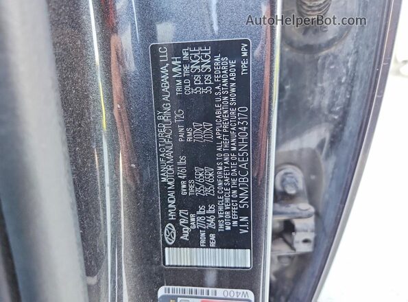5NMJBCAE5NH043170 2022 HYUNDAI TUCSON Black Engine compartment view