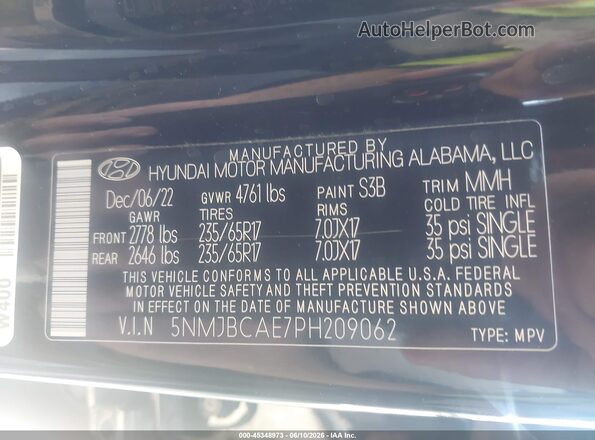 5NMJBCAE7PH209062 2023 HYUNDAI TUCSON Black ძრავის განყოფილების ხედი