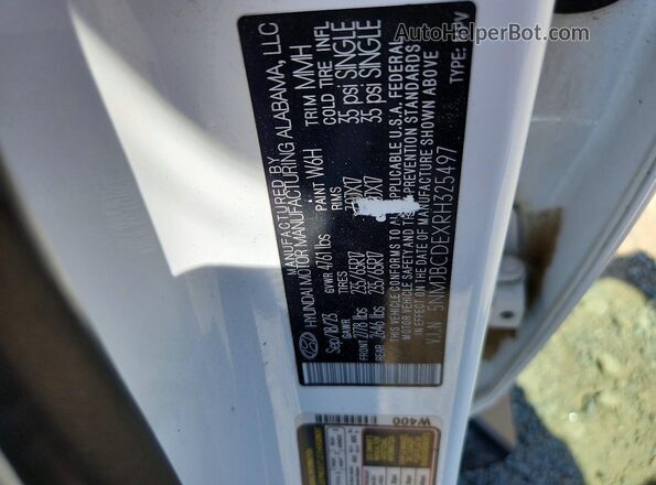 5NMJBCDEXRH325497 2024 HYUNDAI TUCSON White Widok naklejki z numerem VIN